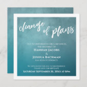 Carte de Mariage reportée turquoise Ombre Changeme (Devant / Derrière)