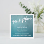 Carte de Mariage reportée turquoise Ombre Nouveau  (Debout devant)