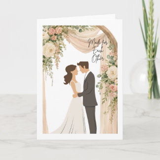 Carte de mariage romantique 'Faits l'un pour l'aut