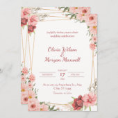 Carte de mariage Rose Blanche (Devant / Derrière)