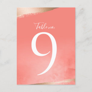 Carte de Mariage rose Gold et Coral Watercolor