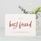 Carte de mariage rose neige pour ma meilleure amie (Debout devant)