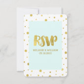 Carte de mariage RSVP Confetti Or Bleu Ciel (Dos)
