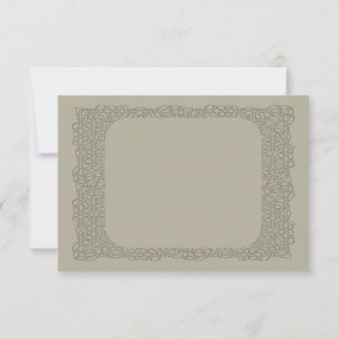 Carte de mariage RSVP en dentelle marron vintage p