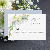 Carte de mariage RSVP Floral Aquarelle Moderne Sim