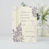 Carte de Mariage RSVP Floral Violet (Debout devant)
