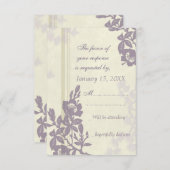Carte de Mariage RSVP Floral Violet (Devant / Derrière)
