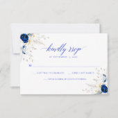 Carte de mariage RSVP Horizon bleu moderne (Devant)