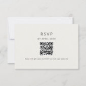 Carte de mariage RSVP QR minimale (Devant)