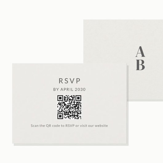 Carte de mariage RSVP QR minimale