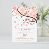 Carte de Mariage RSVP RSVP rose et Brown (Debout devant)