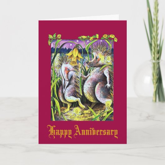 Carte de mariage Rubis pour hérisson (Devant)