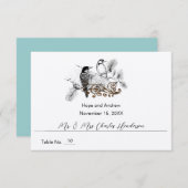 Carte de Mariage Rustic Woodpecker Inséparables (Devant / Derrière)