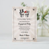 Carte de mariage rustique Halloween crânes Merci (Debout devant)