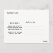 Carte de Mariage Rustique Merci photo (Dos)