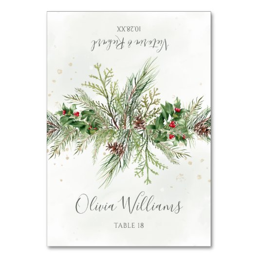 Carte de Mariage Rustique Winter Greenery (Par défaut)