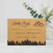 Carte de Mariage Rustique Woodsy RSVP (Debout devant)