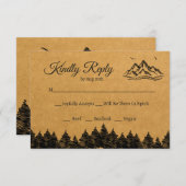 Carte de Mariage Rustique Woodsy RSVP (Devant / Derrière)