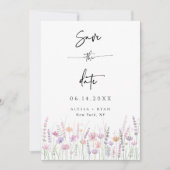 Carte de mariage "Save the Date" aux fleurs sauvag (Devant)
