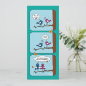 Carte de mariage Save the Date avec des oiseaux am (Debout devant)