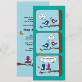 Carte de mariage Save the Date avec des oiseaux am (Devant / Derrière)