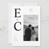 Carte de mariage 'Save The Date' avec monogramme g (Devant)