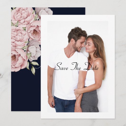 carte de mariage 'save the date' avec une belle pi (Devant / Derrière)