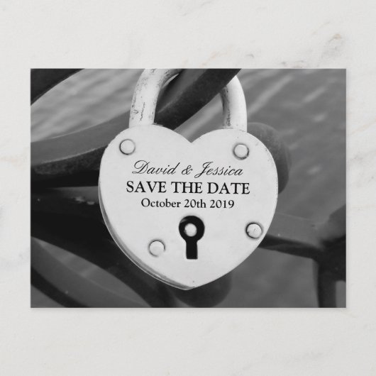 Carte de mariage Save the date | Cadenas d'amour e (Devant)