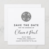 Carte de mariage "Save the Date" de style bohème c (Devant / Derrière)