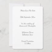 Carte de mariage "Save The Date" Libellules Argent (Dos)