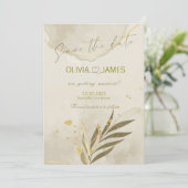 Carte de mariage "Save the Date" Luxe Botanique (Debout devant)