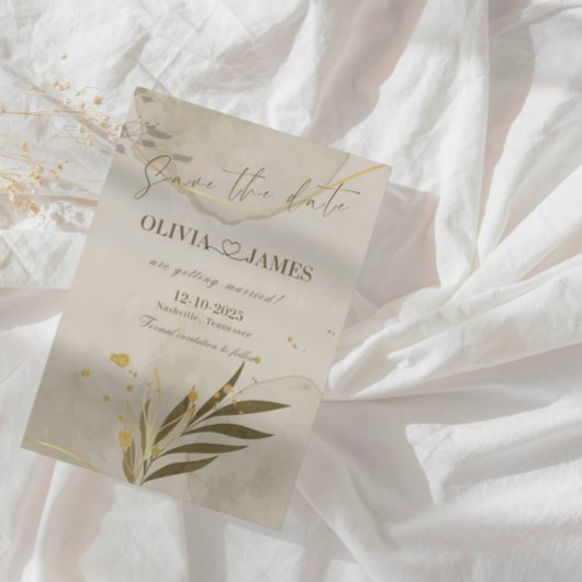 Carte de mariage "Save the Date" Luxe Botanique