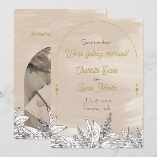 Carte de mariage Save the Date Rose pastel