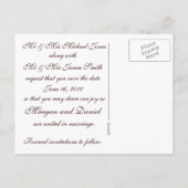 Carte de mariage Sea Oats (Dos)