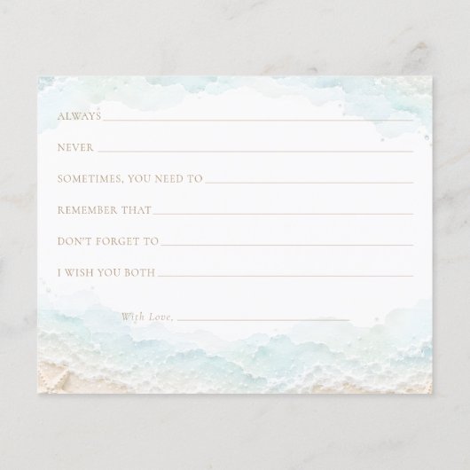 Carte de mariage Seashells Conseils et Vœux (Dos)