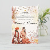 Carte de mariage Sikh faire-part de mariage sikh P (Debout devant)