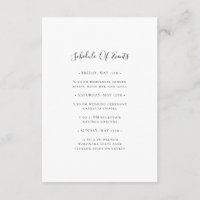 Carte de mariage simple et élégante Calendrier des