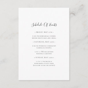 Carte de mariage simple et élégante Calendrier des