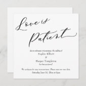 Carte de mariage simple et reportée avec amour pat (Devant / Derrière)