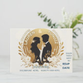 carte de mariage simple et unique (Debout devant)