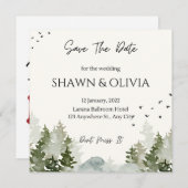 Carte de mariage simple Invitation Enregistrer la  (Devant / Derrière)