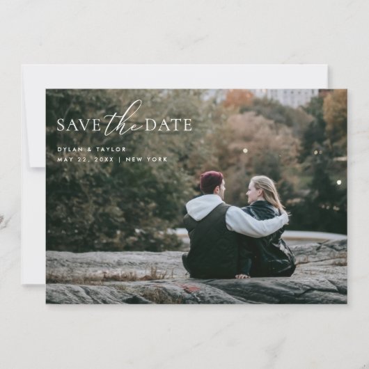 Carte de mariage Simple Moderne 2-Photo  (Devant)