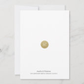 Carte de mariage "Simple Monogramme Or" pour annon (Dos)
