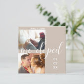 Carte de mariage simple typographie Élopement Neut (Debout devant)