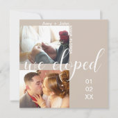 Carte de mariage simple typographie Élopement Neut (Devant)