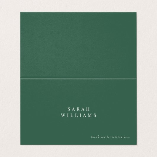 Carte de Mariage simple verte et blanche (Outside Unfolded)