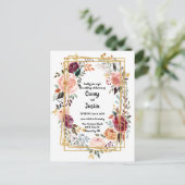 Carte de mariage tendance à cadre floral (Debout devant)