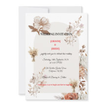Carte de mariage Tons Terre Neutres