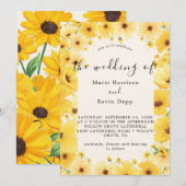 Carte de mariage Tournesol (Devant / Derrière)