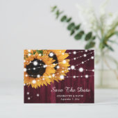 Carte de mariage Tournesol Bourgogne Save The Date (Debout devant)